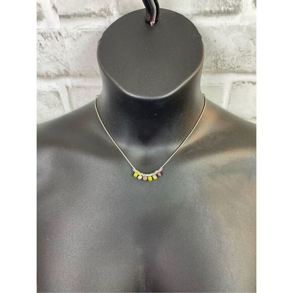 Lia Sophia GRAPPLE Purple & Green Glass Cat’s Eye Blocks Necklace - Picture 4 of 4